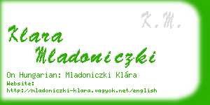 klara mladoniczki business card