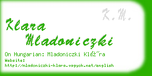 klara mladoniczki business card